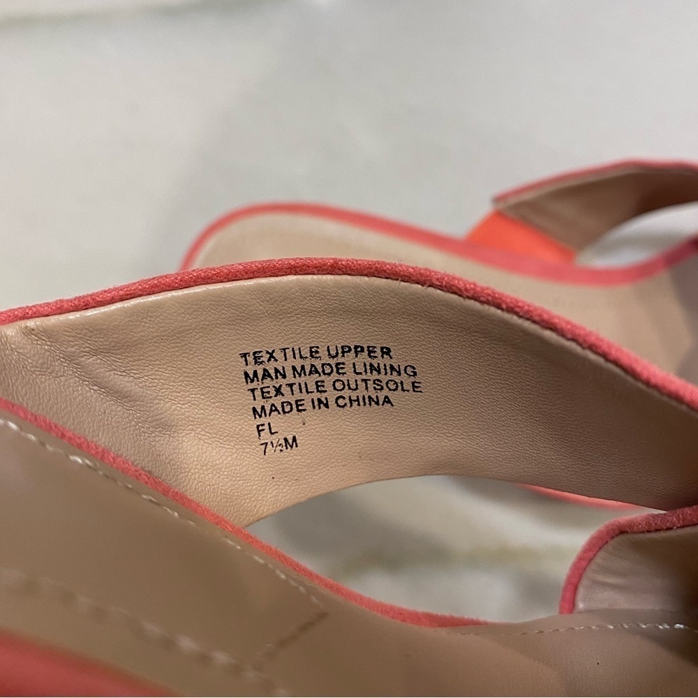 Charles by Charles David Pink Suede Wedges size 7.5 Cork Mules NWOT - Picture 8 of 14
